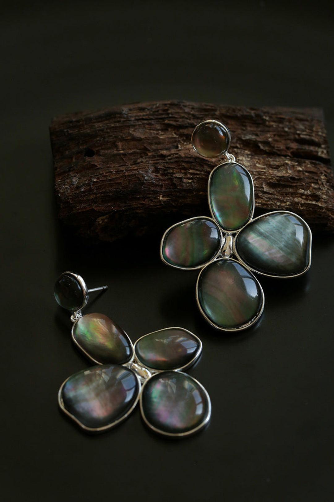 Natural Mother of Pearl Lilac Earrings - Gembea Jewelry