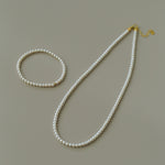 Natural Pearl Beaded Necklace 3.5-4MM gembea jewelry
