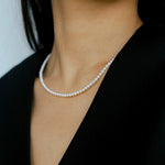 Natural Pearl Beaded Necklace 3.5-4MM gembea jewelry
