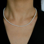 Natural Pearl Beaded Necklace 3.5-4MM gembea jewelry