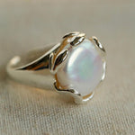 Natural Round Baroque Pearl Open Ring - Gembea Jewelry