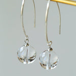 Natural Stone Round Beads Drop Ear Hooks Earrings gembea jewelry