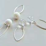 Natural Stone Round Beads Drop Ear Hooks Earrings gembea jewelry