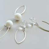 Natural Stone Round Beads Drop Ear Hooks Earrings gembea jewelry