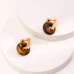 Natural Tiger Eye Gemstone Earrings - Gembea Jewelry