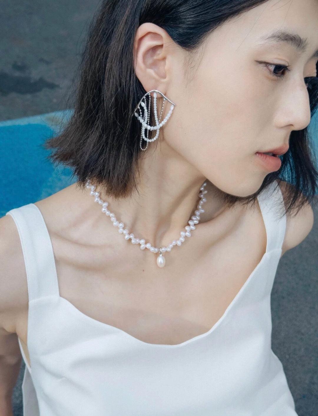 Classic Misplaced Pearl Necklace - Gembea Jewelry