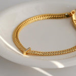 Wide Gold Snake Bone Chain Necklace - Gembea Jewelry