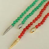 Red and Green Agate Snake Necklace - Gembea Jewelry