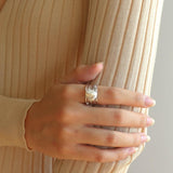 Multilayer Sterling Silver Pearl Ring - Gembea Jewelry