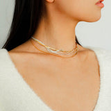 Spring Heartbeat Snake Bone Chain Necklace - Gembea Jewelry