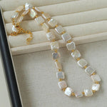 Natural Freshwater Square Pearl Necklace - Gembea Jewelry