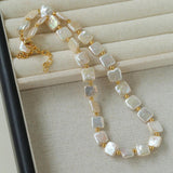 Natural Freshwater Square Pearl Necklace - Gembea Jewelry