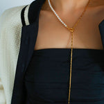 Gembea Jewelry Y-shaped Pearl Chain Necklace