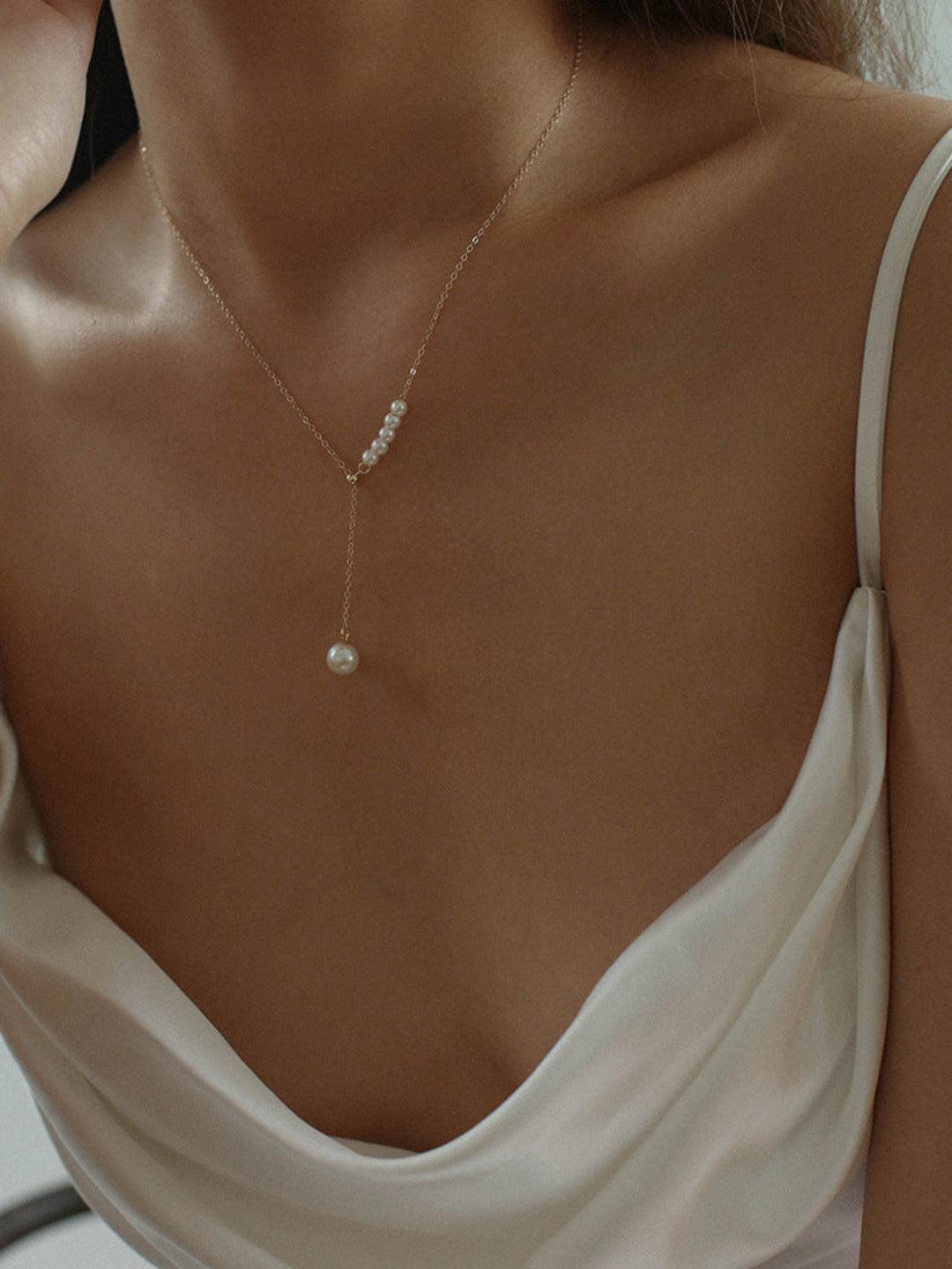 Love and the City D Model Chain Pearl Necklace - Gembea Jewelry