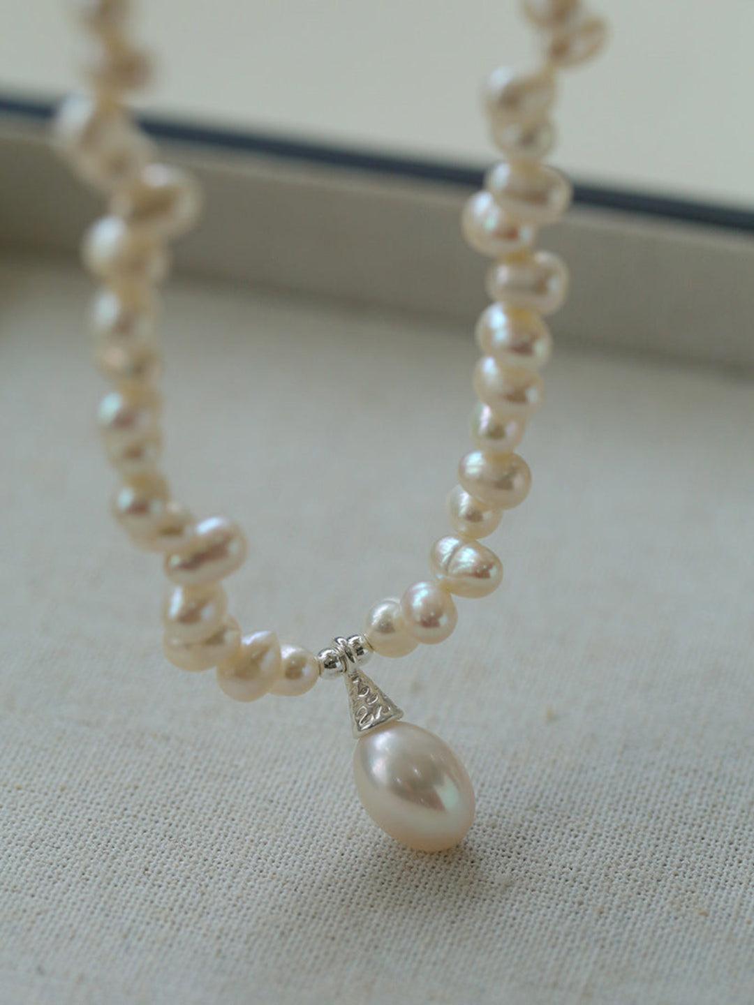 Classic Misplaced Pearl Necklace - Gembea Jewelry