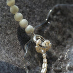 Round Buckle Rice Pearl White Shell Necklace - Gembea Jewelry
