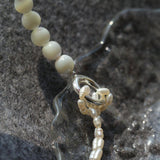 Round Buckle Rice Pearl White Shell Necklace - Gembea Jewelry