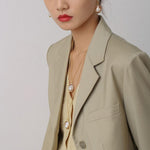 Oval Pendant Baroque Shaped Pearl Earrings - Gembea Jewelry