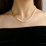 Gembea Jewelry Y-shaped Pearl Chain Necklace