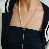 Gembea Jewelry Y-shaped Pearl Chain Necklace