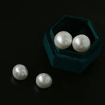 Flying Saucer Cotton Pearl Stud Earrings - Gembea Jewelry