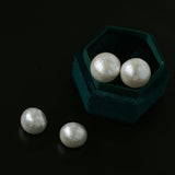 Flying Saucer Cotton Pearl Stud Earrings - Gembea Jewelry