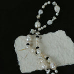 Baroque Pearl Black Agate Beaded Necklace - Gembea Jewelry