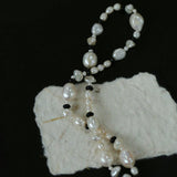 Baroque Pearl Black Agate Beaded Necklace - Gembea Jewelry