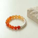Red Agate Stretch Beaded Bracelet - Gembea Jewelry