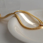 Wide Gold Snake Bone Chain Necklace - Gembea Jewelry