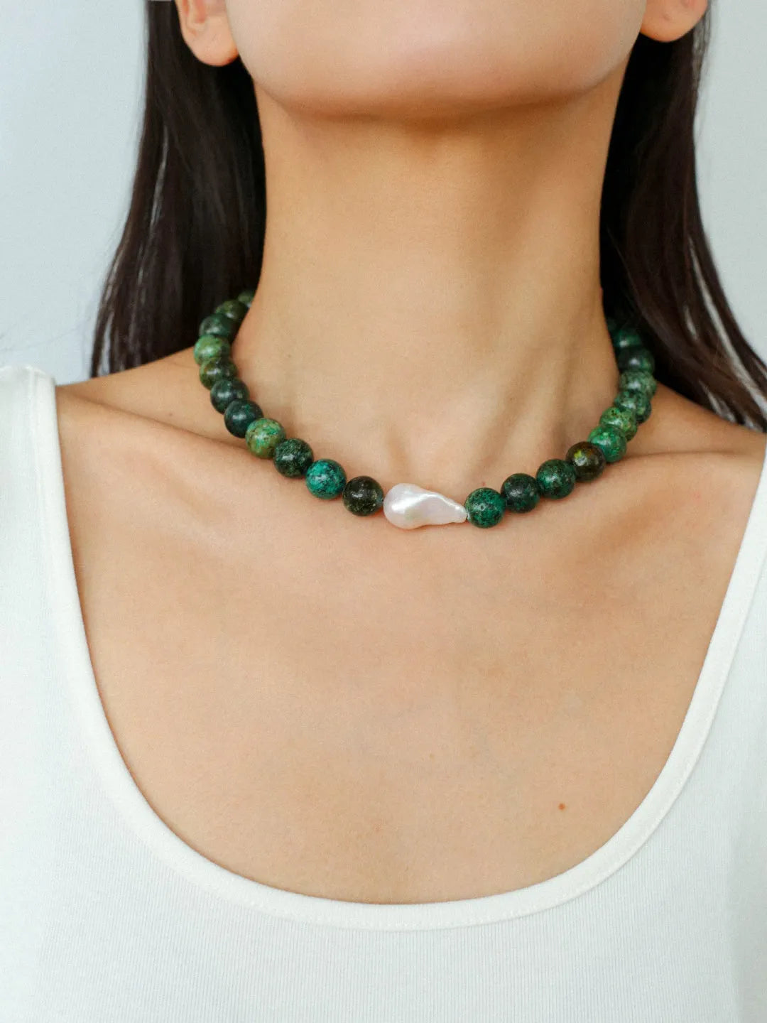 Baroque Pearl African Turquoise Beaded Necklace