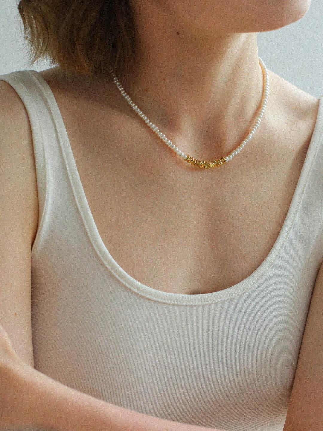 Simple Mini Pearl Beaded Necklace - Gembea Jewelry
