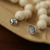 White Fossil Stone beaded necklace - Gembea Jewelry