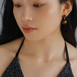 Double Ball Crystal Agate Stone Earrings - Gembea Jewelry