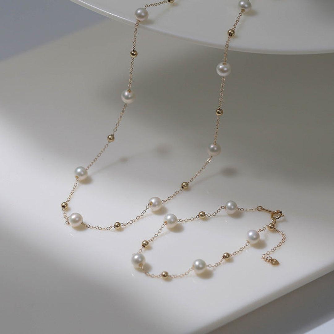 Love and the City Chain Pearl Bracelet - Gembea Jewelry