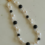 Black Agate Pearl Choker Necklace - Gembea Jewelry