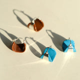 Simple Enamel Glaze Curved Hoop Earrings - Gembea Jewelry