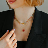 Gembea Jewelry Crush Red Heart Enamel Chain Necklace
