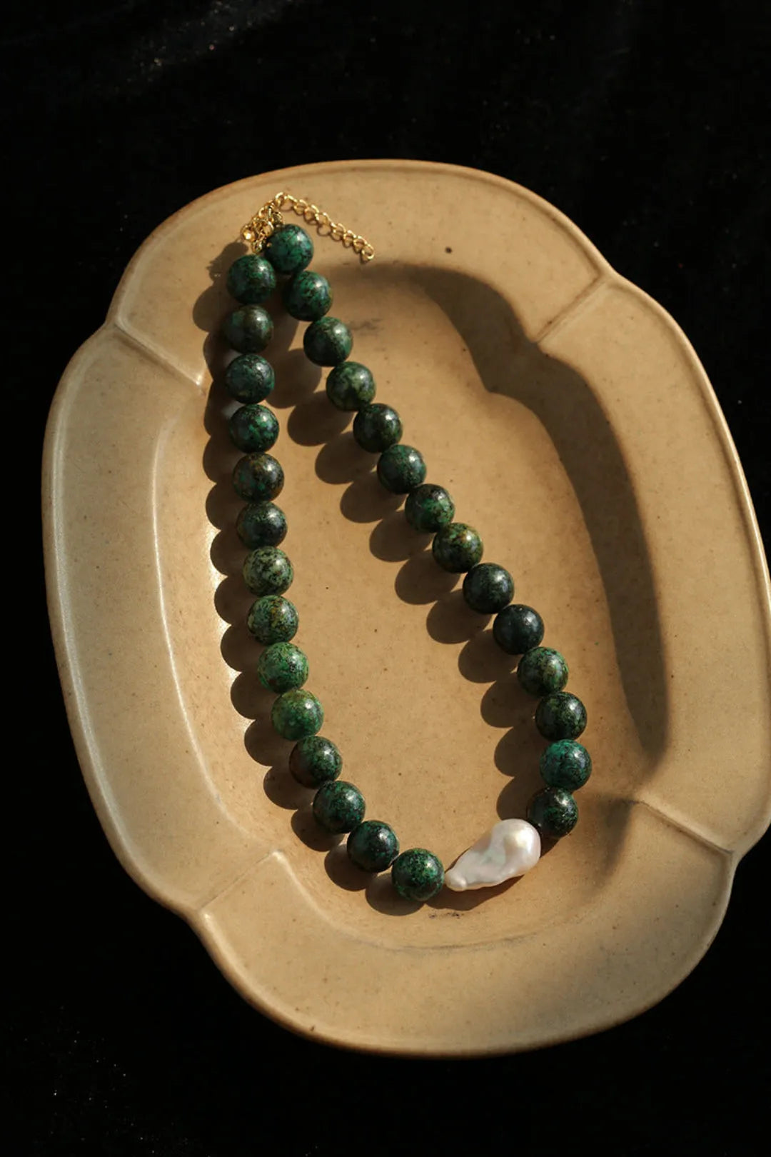 Baroque Pearl African Turquoise Beaded Necklace
