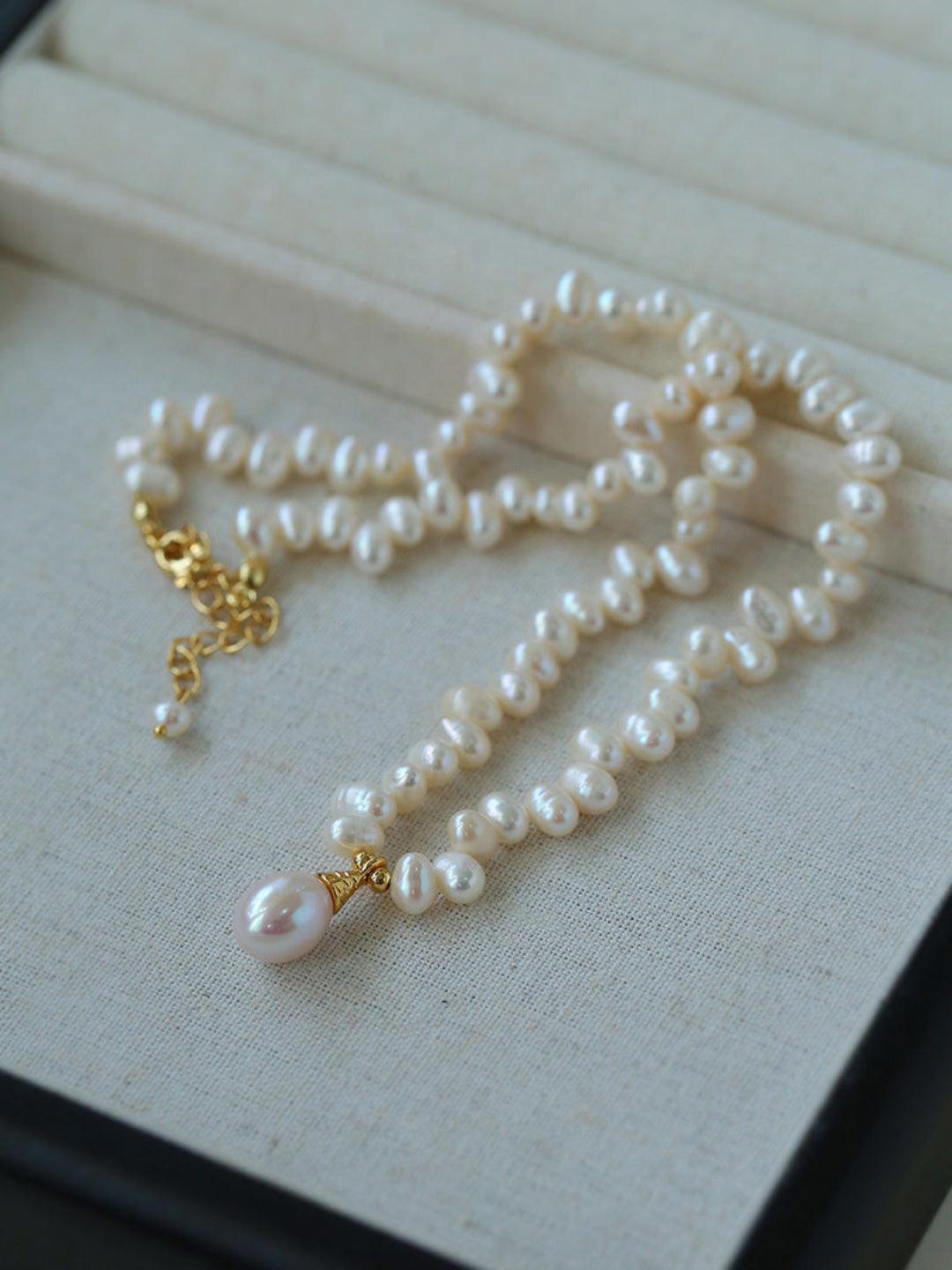 Classic Misplaced Pearl Necklace - Gembea Jewelry