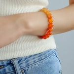 Red Agate Stretch Beaded Bracelet - Gembea Jewelry