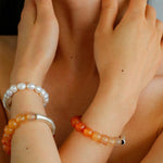 Red Agate Stretch Beaded Bracelet - Gembea Jewelry