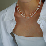 Minimalist Rice Pearl Beaded Necklace-Gembea Jewelry