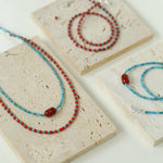 Blue Phosphorus Gray Agate Beaded Necklace - Gembea Jewelry