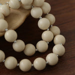 White Fossil Stone beaded necklace - Gembea Jewelry