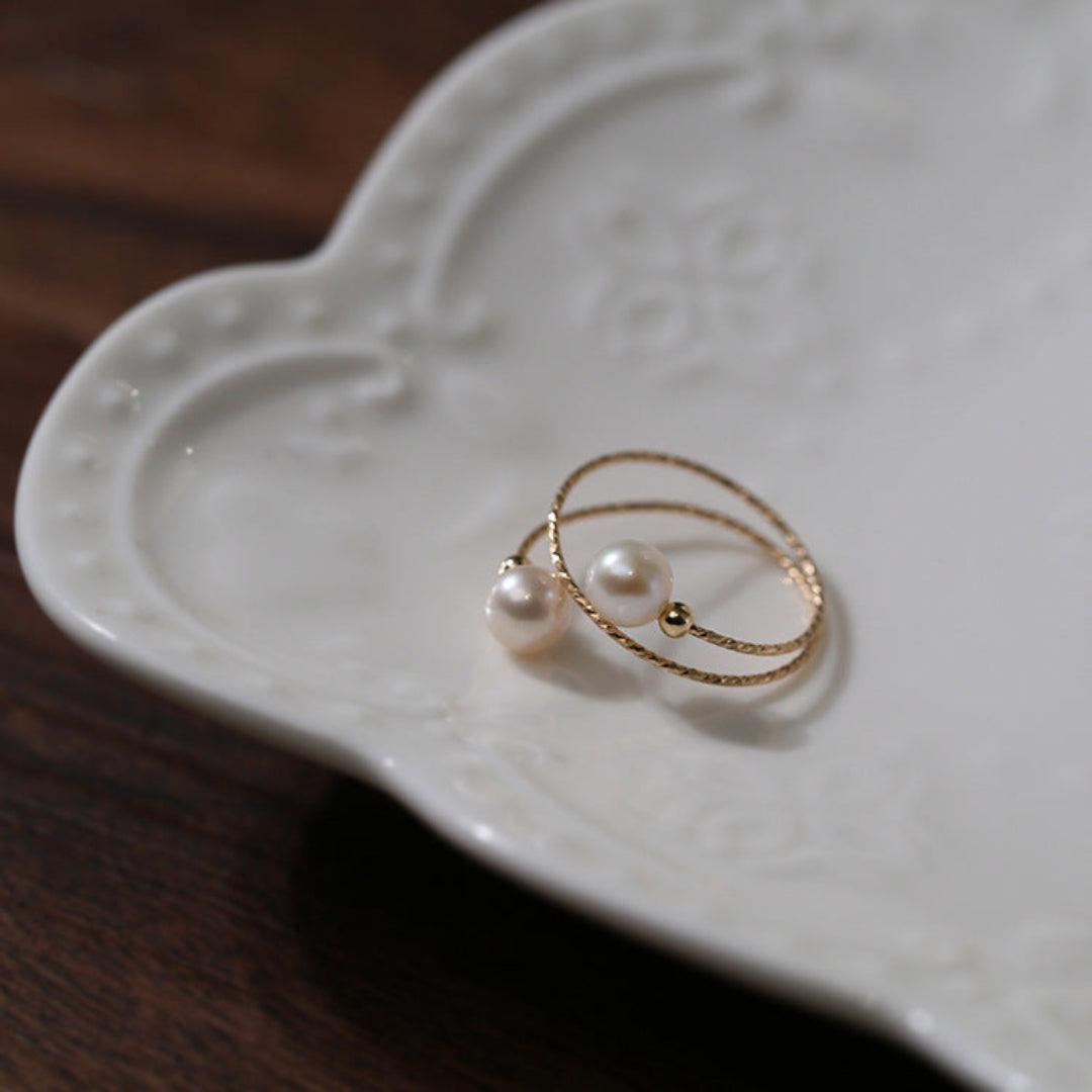 Love and the City Pearl Double Wrapped Ring - Gembea Jewelry