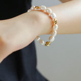 Magnetic Buckle Irregular Metal Pearl Bracelet - Gembea Jewelry