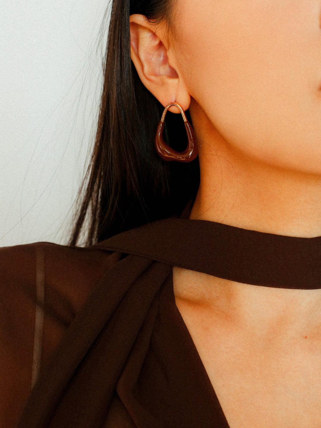 Geometric Enamel Glaze Earrings - Gembea Jewelry