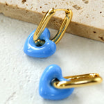 Enamel Heart-shaped Earrings Gembea Jewelry