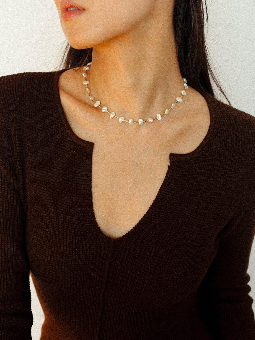 Starry Baroque Pearl Necklace - Gembea Jewelry